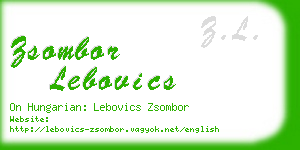 zsombor lebovics business card